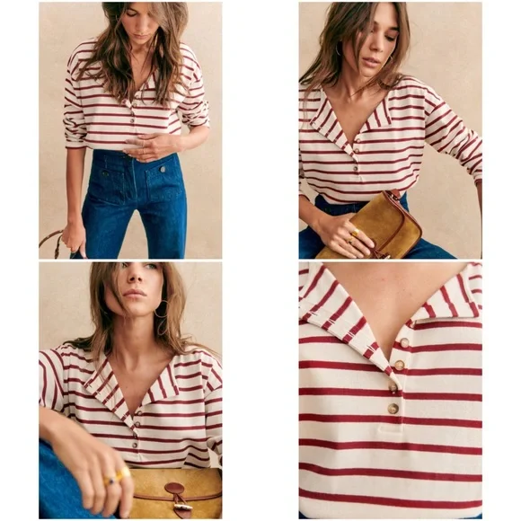 Sezane Pink Striped Top - Picture 10 of 14